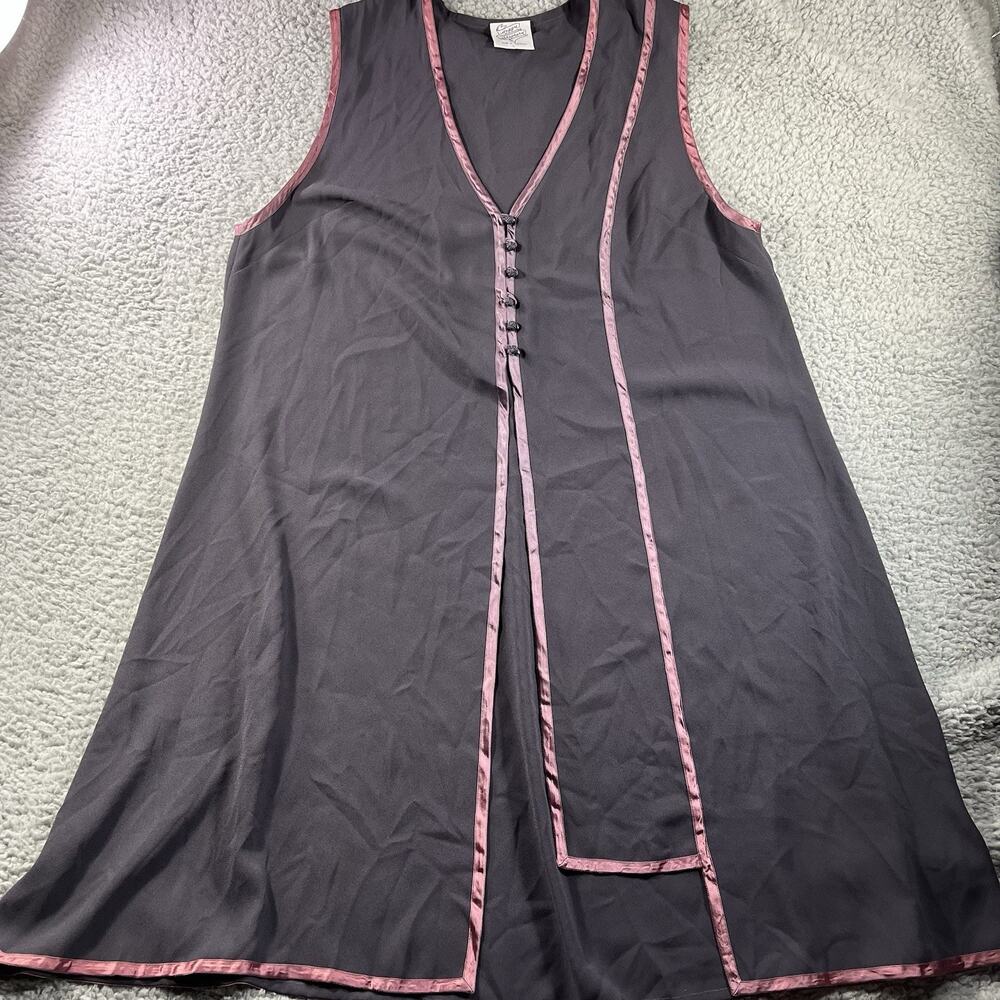 Vintage Maggie Shepherd Australia Art To Wear Tunic Dress Size Large Purple Gray
